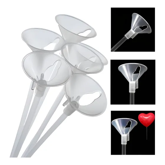 50 Pega Balão Vareta Suporte Bexiga Transparent/cristal 33cm