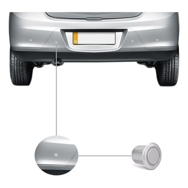 Sensor De Estacionamento Central Multimídia C/ 4  (ré) Prata