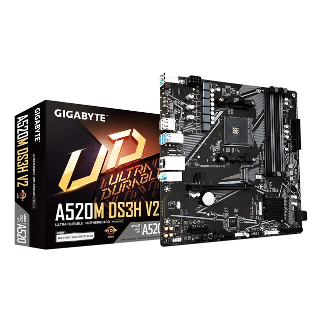 Motherboard A520m Ds3h V2 Ddr4 Gigabyte Am4 - Negro Color Rgb