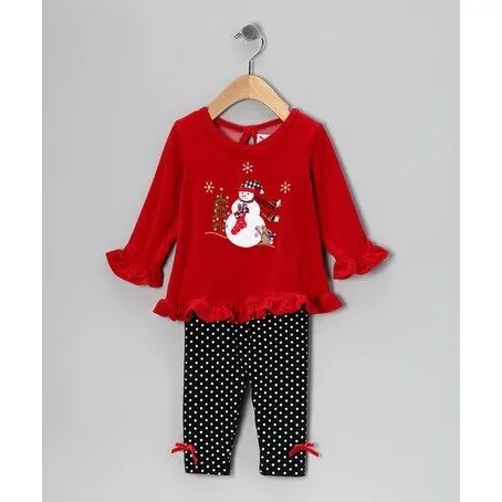 Conjunto De Leggings Navidad Muñeco Nieve Niña  12 Meses