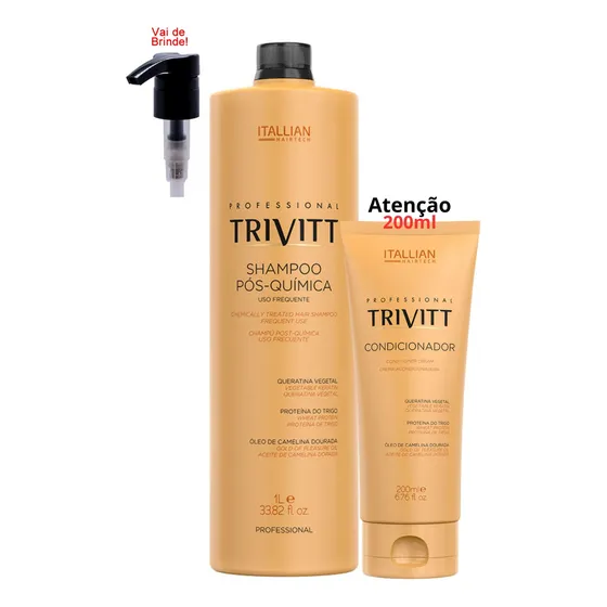 New Trivitt Profissional Shampoo 1l E Condicionador 250ml