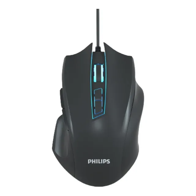 Mouse Philips G201 8 Botones Luces Led 4000 Dpi Optico Gamer