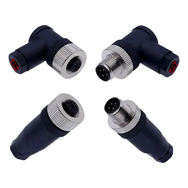 Conector Armable M12 Recto O Codo 4 Pines Atornillable Pg7
