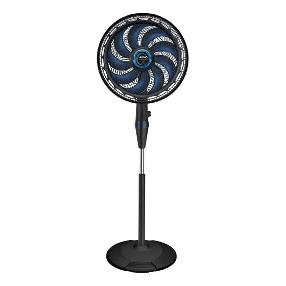 Ventilador De Coluna 40cm Arno X-treme 9, 9 Pás, 160w Ve9c Estrutura Preto e Azul escuro