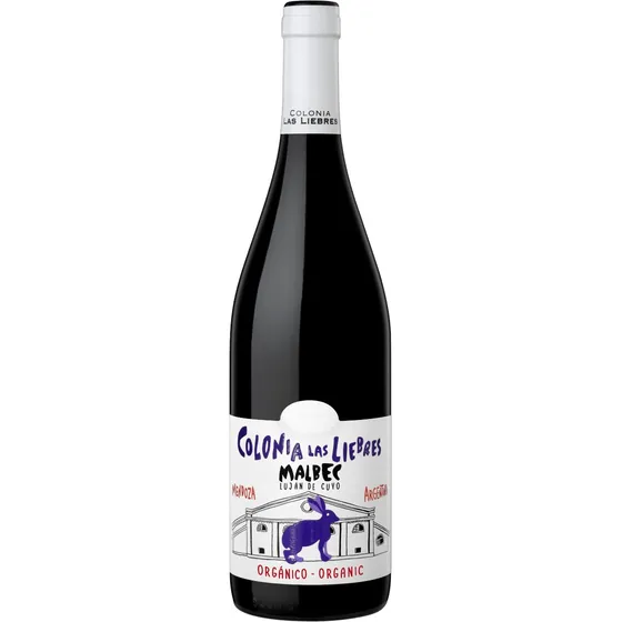 Caja X6 Colonia Las Liebres Malbec Orgánico 750 Ml