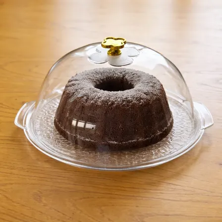 Boleira Elegante Cristal Resistente Bandeja Tampa Servir Transparente