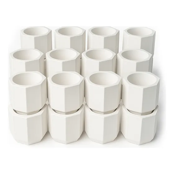 Macetas De Yeso Octogonal Souvenir Velas Cera Soja Suculenta Blanco 50 Unidades