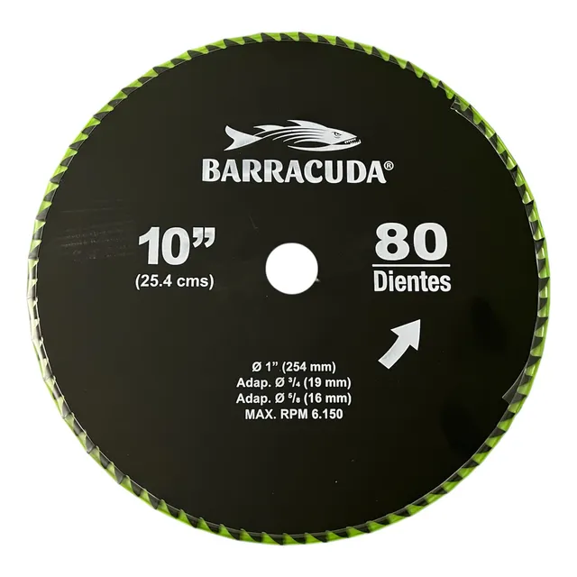 Disco Zoqueo Incolma Barracuda 254mm 80 Dientes Para Guadaña