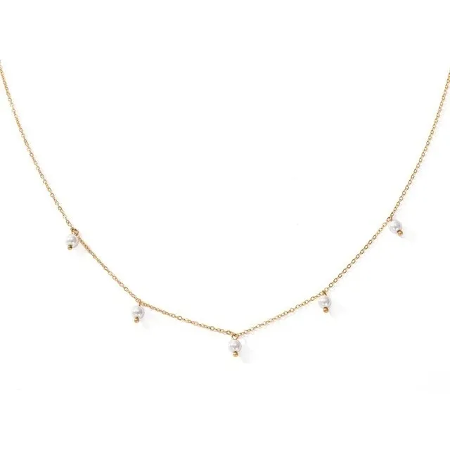 Collar Gargantilla Perlas Acero