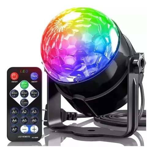 Bola Luces Led Láser Disco Multicolor Con Control Remoto.
