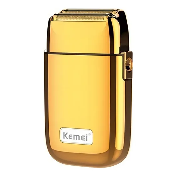 Barbeador Elétrico Sem Fio Kemei KM-TX1 Portátil Dourado 120min