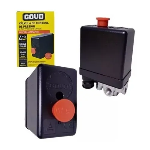 Presostato Para Compresor 4 Vias 45-175 Psi 110-220v Covo