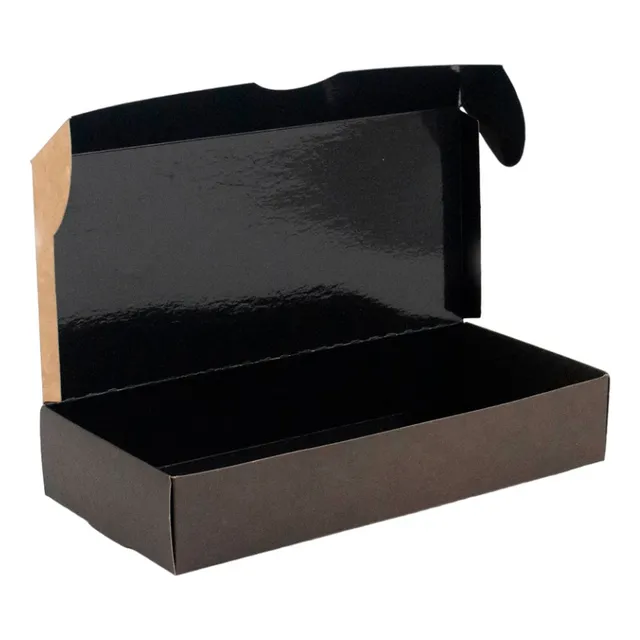  Caixa De Salgado Black Kraft M - Kit 100un