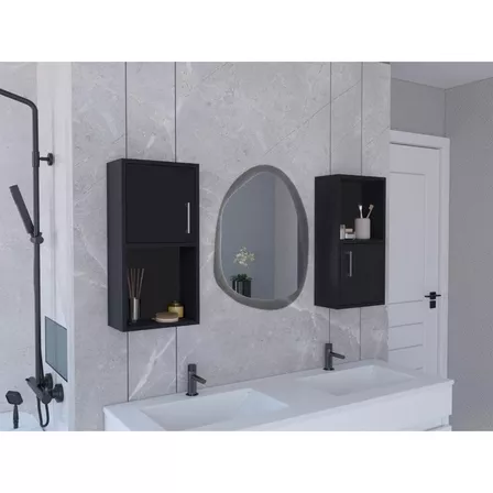 Gabinete De Baño Aqua Wengue Con Puerta Abatible X2