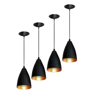 Kit 4 Luminarias Lustre Pendentes Sala Quarto Jantar Moderna Kit 4 Luminarias Lustre Pendentes Sala Quarto Jantar Moderna