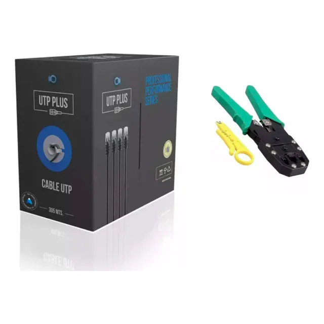 Bobina Rollo 305mts 305m Cable Utp Cat6 Red + Pinza Crimp