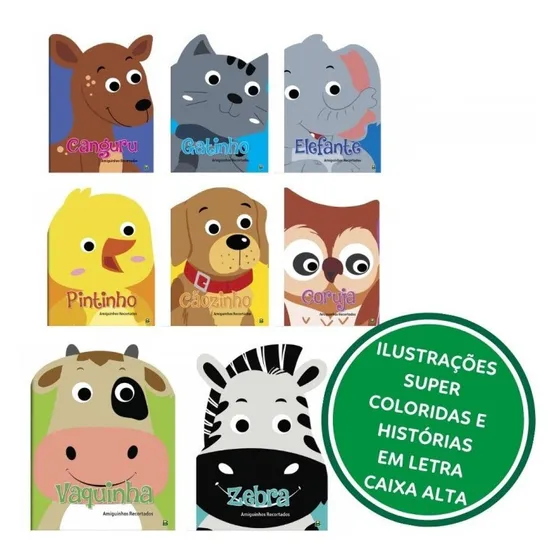 Kit Com 8 Livros: Amiguinhos Recortados - Editora Todolivro