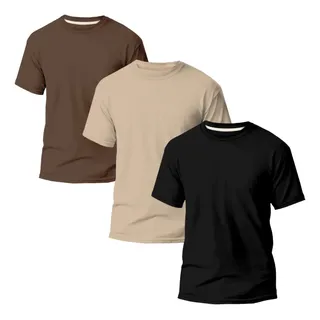 Trw Kit 3 Camisetas Básicas Masculina Slim Algodão Varias Cores