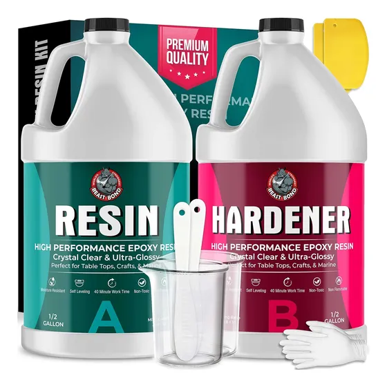Kit Resina Epoxy 1/2 Galon De A Y 1/2 De B Marca Beast Bond