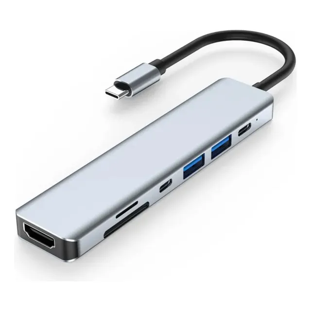 Docking Station Hub 7 En 1 Usb-c 4k 60 Hz Compatible Mac, Pc