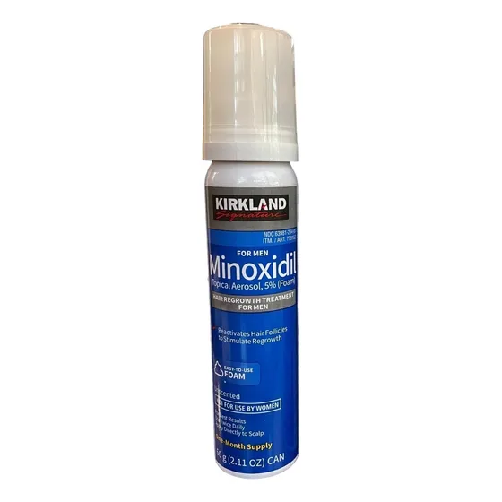 1 Frasco Minoxidil Kirkland Foam Espuma Barba Cabello 60g