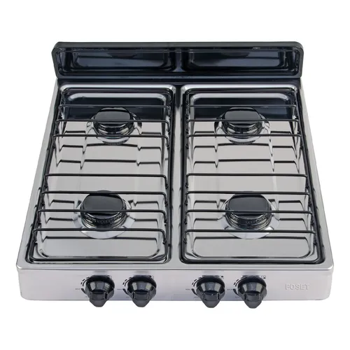 Parrilla De Gas Lp Foset 4 Quemadores Con Encendido Manual, Acero Inoxidable Y Válvula De Seguridad  Ideal Para Hogar O Comercio Modelo Paga-4x Color Gris