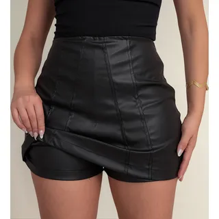 Shorts Saia Feminino Em Courino Blogueira Estilo Premium Top Shorts Saia Feminino Em Courino Blogueira Estilo Premium Top