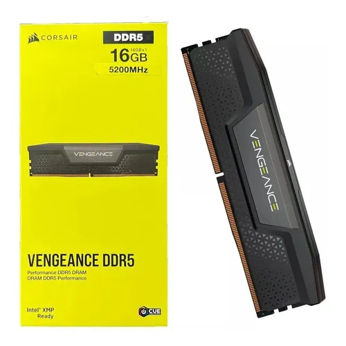Memoria negra para jugadores Corsair Vengeance, 16 GB, Ddr5, 5200 MHz
