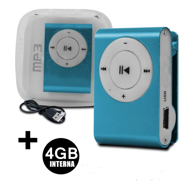 Reproductor Musica Mp3 Shuffle Con Audifanos Cable Usb