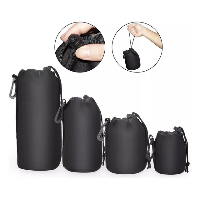 Case Capa Porta Lente Neoprene À Prova Dagua Preto Avulso