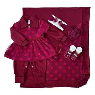 Saida De Maternidade Feminina Marsala De Bola Kit Completo Saida De Maternidade Feminina Marsala De Bola Kit Completo