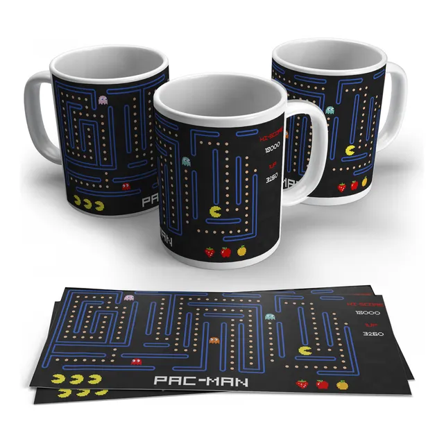 Taza Blanca Arcade Pac Man Personalizada