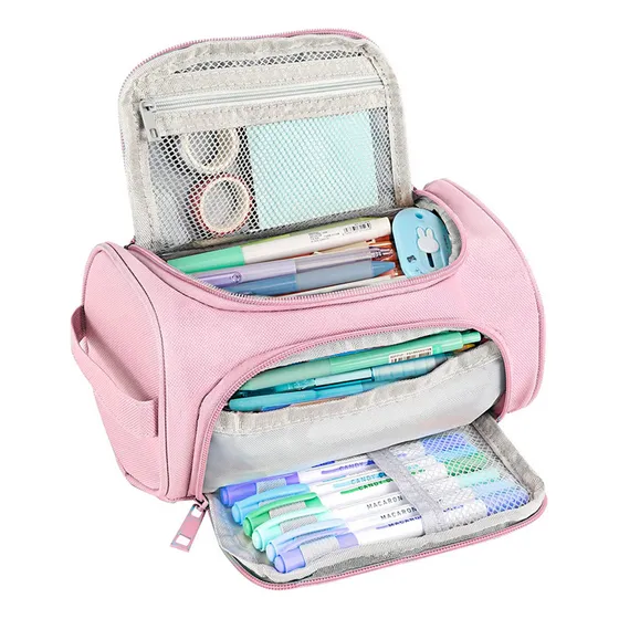 Cartuchera escolar cierres bolsillos Gadnic CTUN gran capacidad color rosa