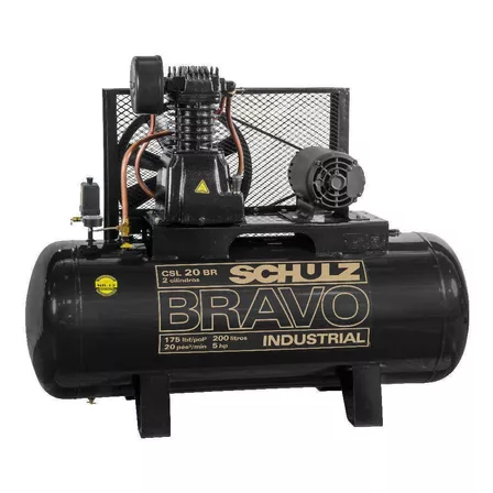 Compresor de aire eléctrico Schulz Bravo CSL 20 BR/200 trifásico 183L 220V/380V 50Hz negro