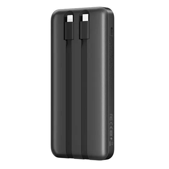 1hora Power Bank Batería Portátil 10000mah Carga Rapida 22.5w, Con Built In 2 Cables Ip Tipo C, Led Pantalla Digital Con Linterna, Compatible Con iPhone 16 15 14 13 12 Samsung S22 S21 Xiaomi | Cuotas sin interés