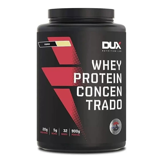 Dux Nutrition Whey Protein Concentrado Pote 900g Sabor Coco