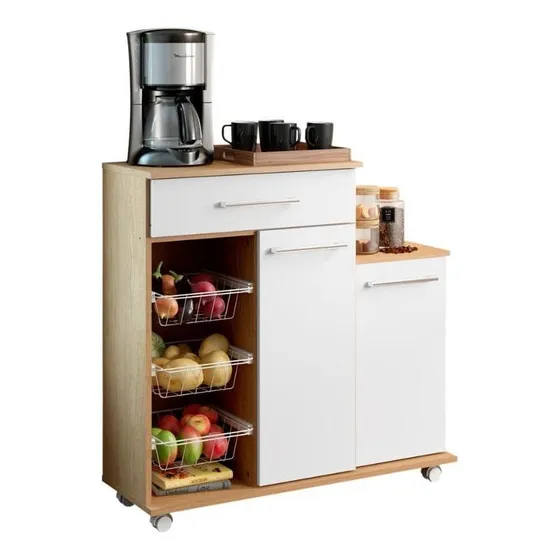 Ditália MF-185 balcao cozinha cor carvalho e branco