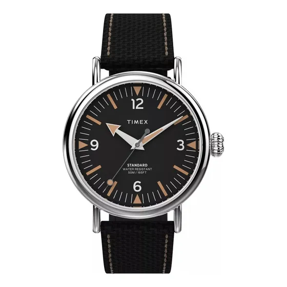 Reloj pulsera Timex TW2V44000 con correa de cuero color negro
