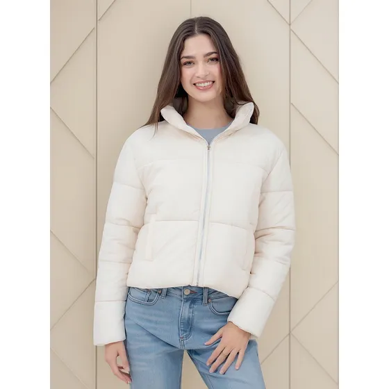 Chamarra Para Mujer Crop Padding With String Forever 21