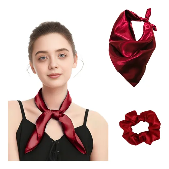 Mascada Satin Pañuelo Color Sólido Lizo Para Mujer. Picky®