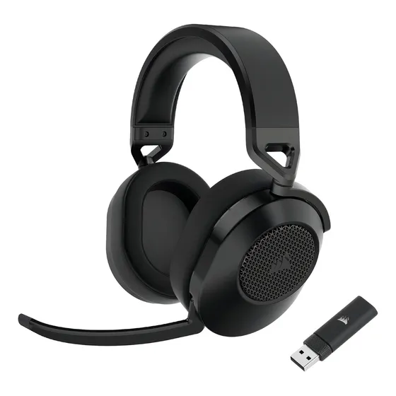 Fones de ouvido sem fio multiplataforma Corsair Hs65 para. Cor Carbono