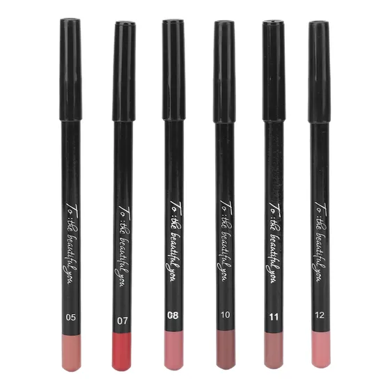 6 Uds Delineador De Labios Profesional Impermeable Mate