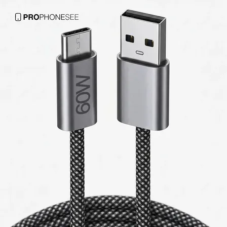 Cabo Usb Entrada Tipo C A 60w Turbo Ultra Rápido 2 Metros Longo Nylon Blindado P