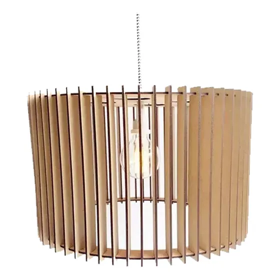 Lampara Techo Mdf 40x25 Moderna  Colgante Recta Nórdico 