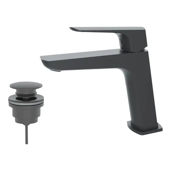 Llave Monomando Premium P/ Lavabo Marca Teorema Edge Grafito