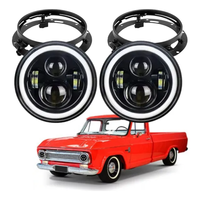  Par Farol Led Constelation Fusca Kombi 7 Polegadas Angel 