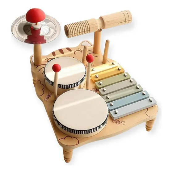 Mesa Bateria Musical. Juego Didáctico  En Madera  24011