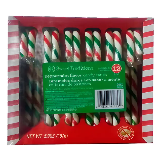 Caja Caramelos Bastones Navidad Importad - g a $180