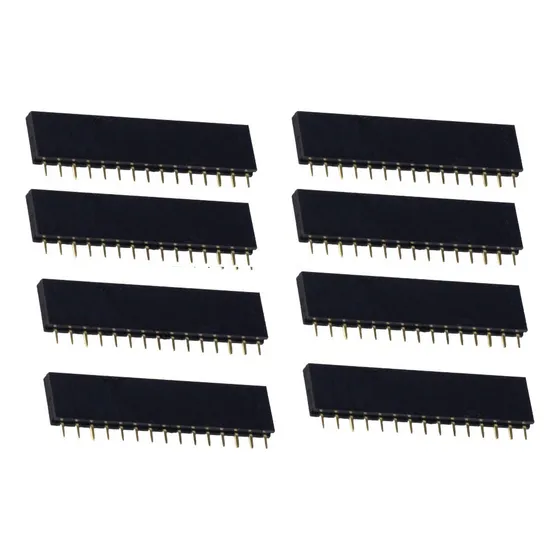 8 Tiras Header Hembra 15 Pines 1 Fila Dupont 2.54mm Arduino