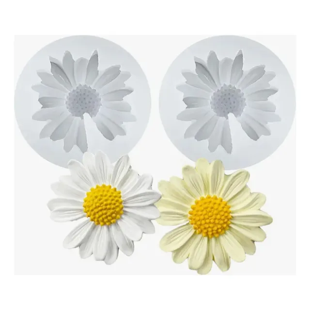 2pza Moldes De Silicon Flores Gerbera Adornos Moldes para Velas Velas Jabones Moldes Para Velas Molde Silicon Moldes Para Gomitas
